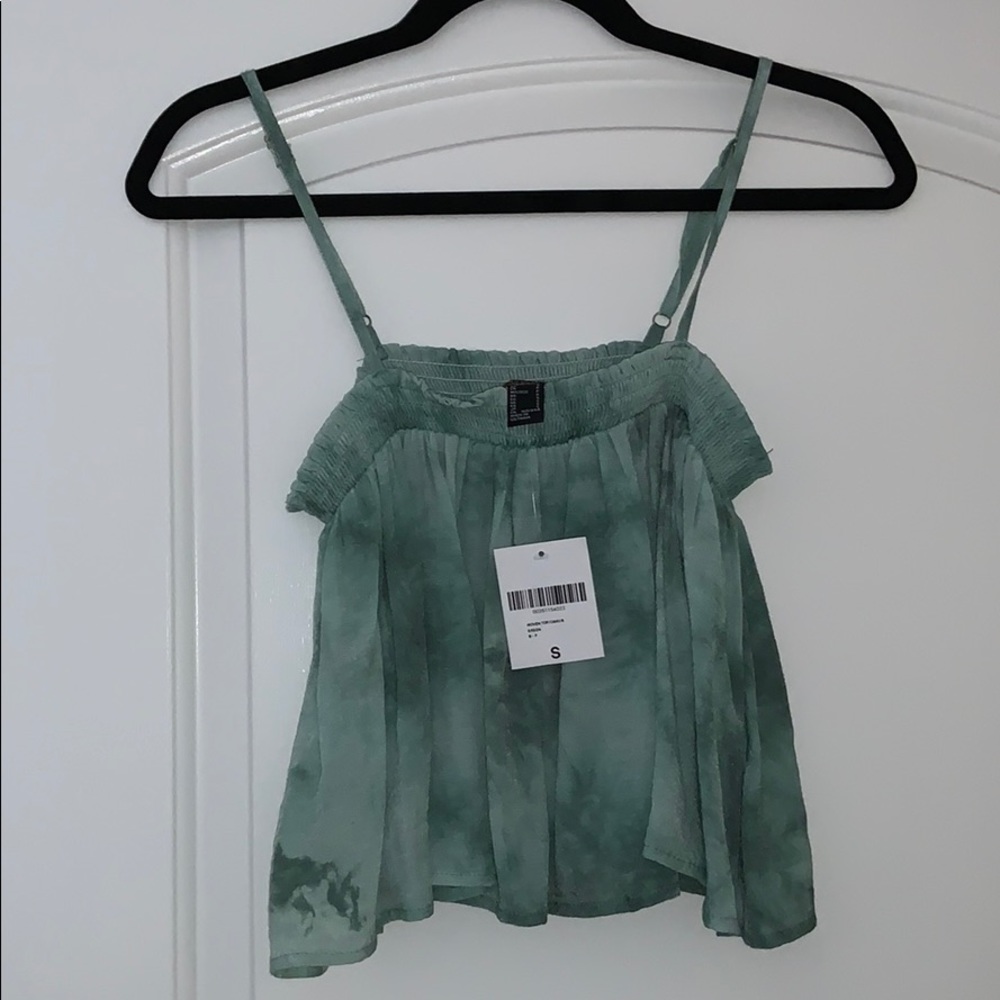 NWT Tie dye linen crop top
